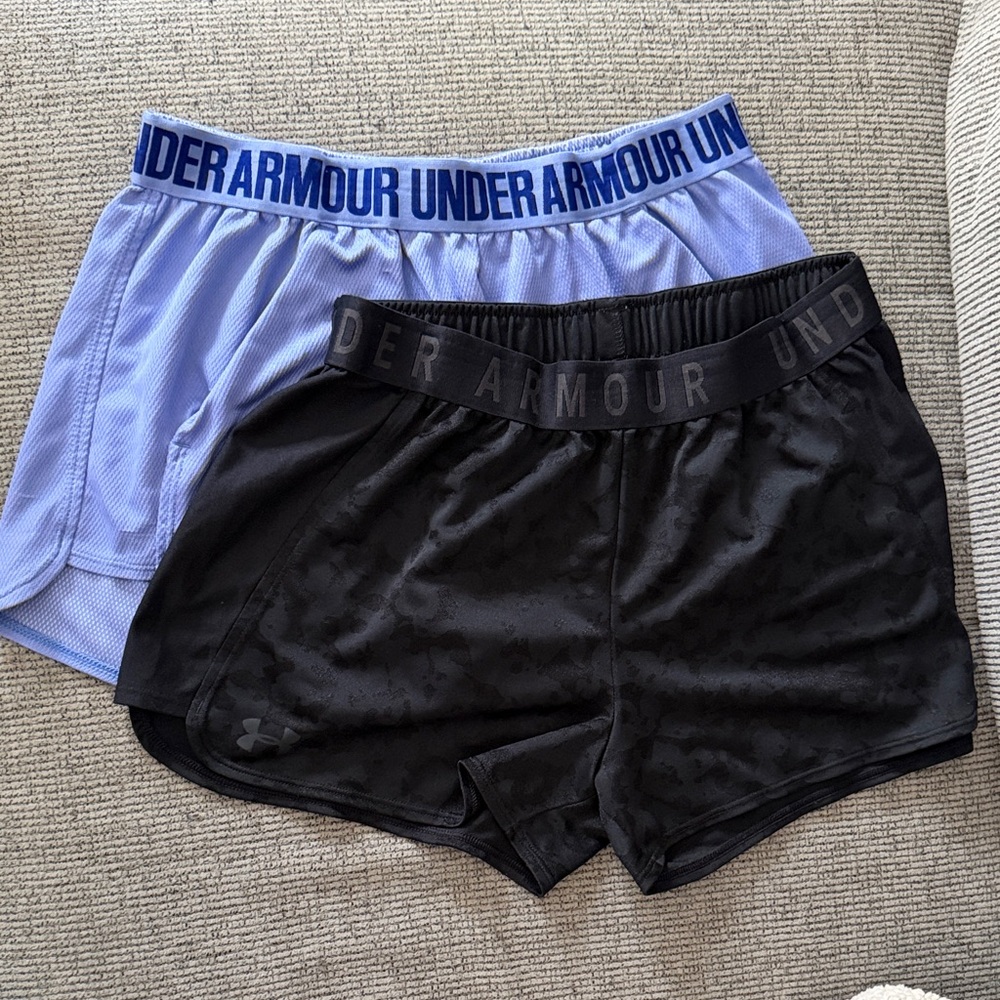 Under Armour Women's Athletic Shorts - Black and Light Blue